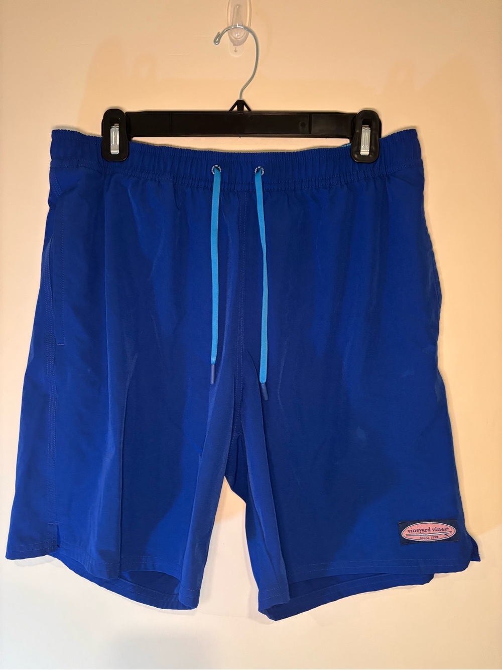 Vineyard Vines Royal Blue Men's Swim Trunks with Light Blue Drawstring